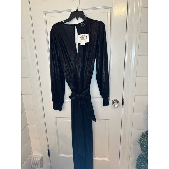 Nina Parker Black Metallic Jumpsuit size 2X NWT - Picture 1 of 4